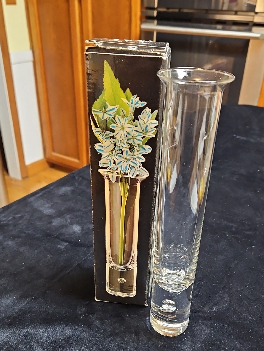IVV Vintage Tall Clear Bubble Dot Bud Vase - Single Stem Glass Vase - NEW
